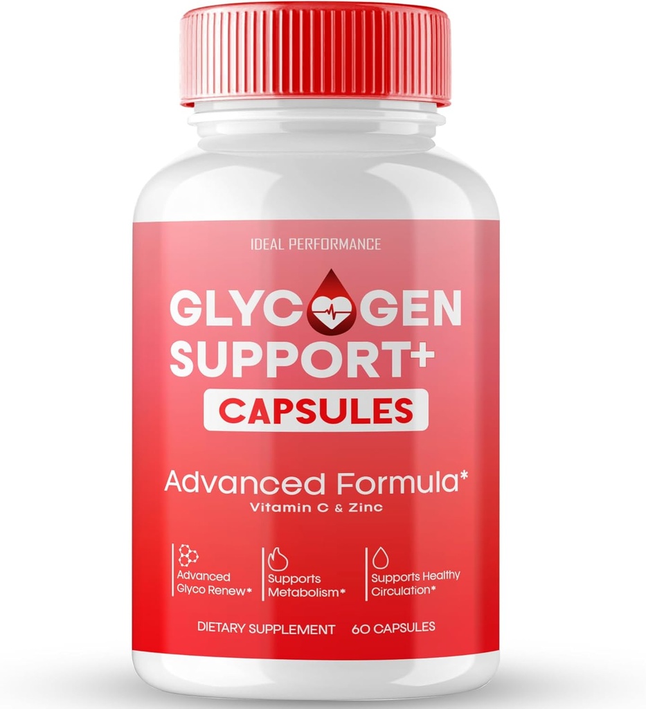 Glycogen Support Kapsler, Advanced Formel Support Supplement, Alle naturlige Formel Pills til at opretholde sunde niveauer, Samlet Wellness - Maksimal styrke, Glycogen Support Pills Anmeldelser (60 Kapsler)