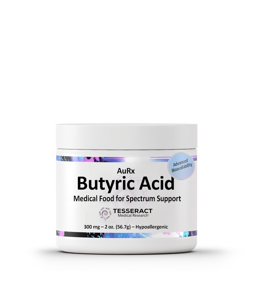 AuRx Autisme Spectrum Medical Food Powder to Support Gut Health, Stabilized Butyric Acid Supplement i en Palatable- Tasting Powder til ASD børn, Hypoallergen, 2 Ounces