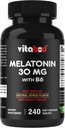 Melatonin 30 mg med vitamin B6 - 240 hurtige opløselige tabletter høj- potens søvnstøtte - drug- fri, Natural Citrus Flavor - vegetar, ikke-GMO, Gluten- fri