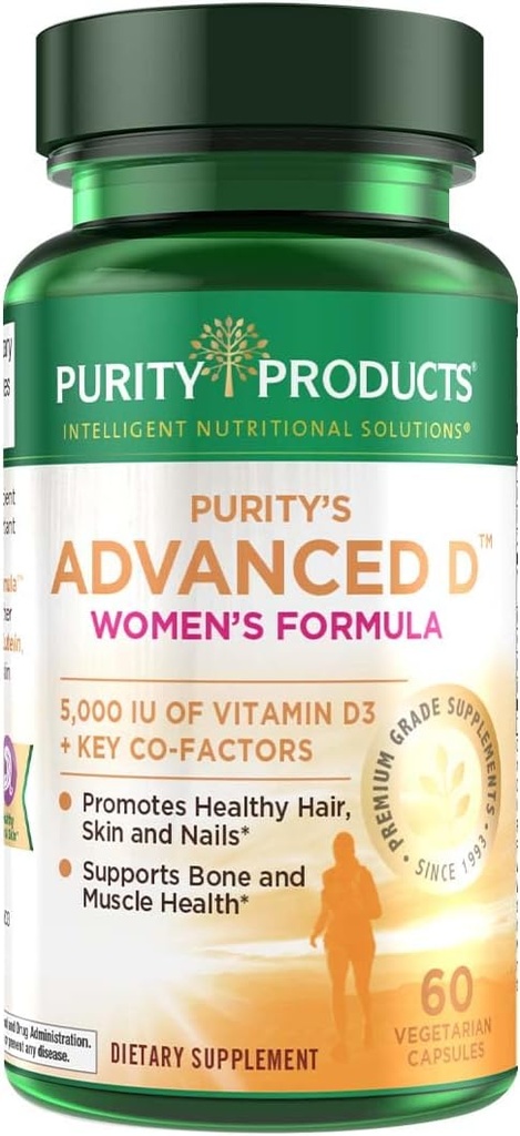 Renhedsprodukter Dr. Cannell 's Advanced Vitamin D Women' s Formula Formula Forstørret med Lutein og biotin til sund hud og hår - 60 vegetariske kapsler