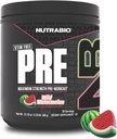 NutraBio STIM- Free Pre Workout for Mænd, Ny Formel 124; Laser Focus, Extreme Pumps