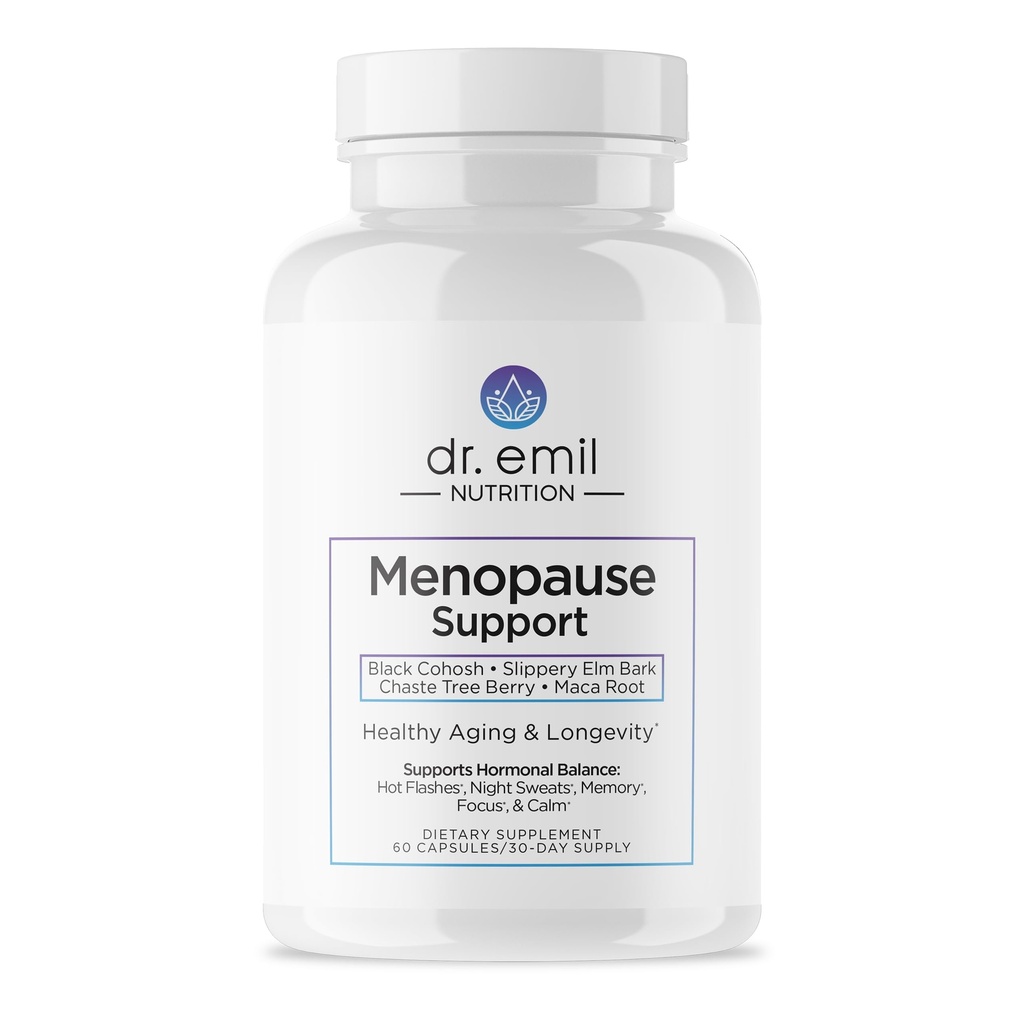 DR. EMIL NURITION Menopause Kosttilskud til kvinder - Multi- symptom menopause Relief for Hot Flashs, Night Sweats & Mood Swings - Menopause Support Pills med Black Cohosh - 30 dages forsyning