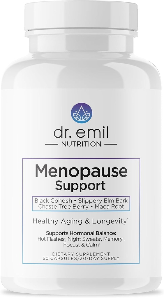 DR. Formand EMIL- NETRION Menopause Kosttilskud til kvinder - Multisymptom Menopause Relief for Hot Flashs, Night Sweats & Mood Swings - Menopause Support Pills med Black Cohosh - 30 dages levering
