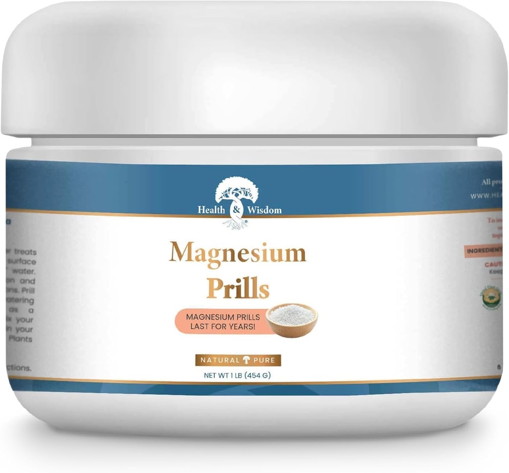 Sundhed og Visdom Magnesiumpiller - Structured Water Device, Magnesium Vaskeri Perler, Topisk Magnesium, Precious Mineral, Magnesiumvand, Deionized Water, Magnesium Soak - 16 Ounces