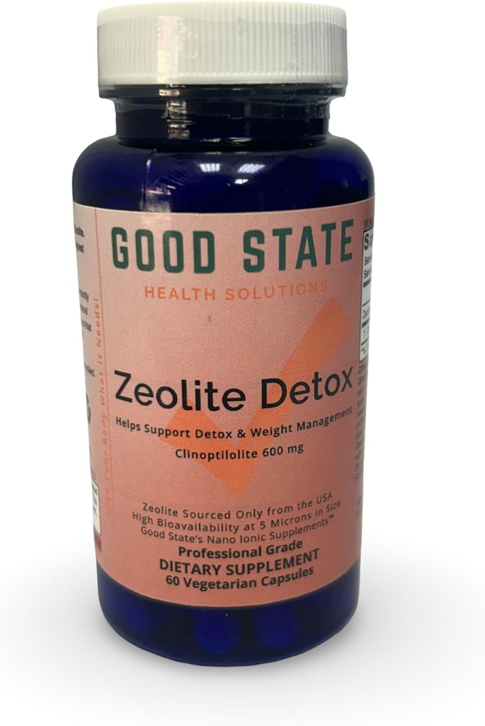 Good State Zeolite Detox - Clinoptilolite 600 mg per Veggie Capsule - 60 kapsler - USA Supply