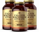 Solgar Calcium Magnesium Citrate, 250 tabletter (pakke med 3) - Understøtter sunde knogler og tænder - Knogler, led, muskler og nervesystem support - Meget Absorberbar - Ikke-GMO og Vegan - 150 Total Servering
