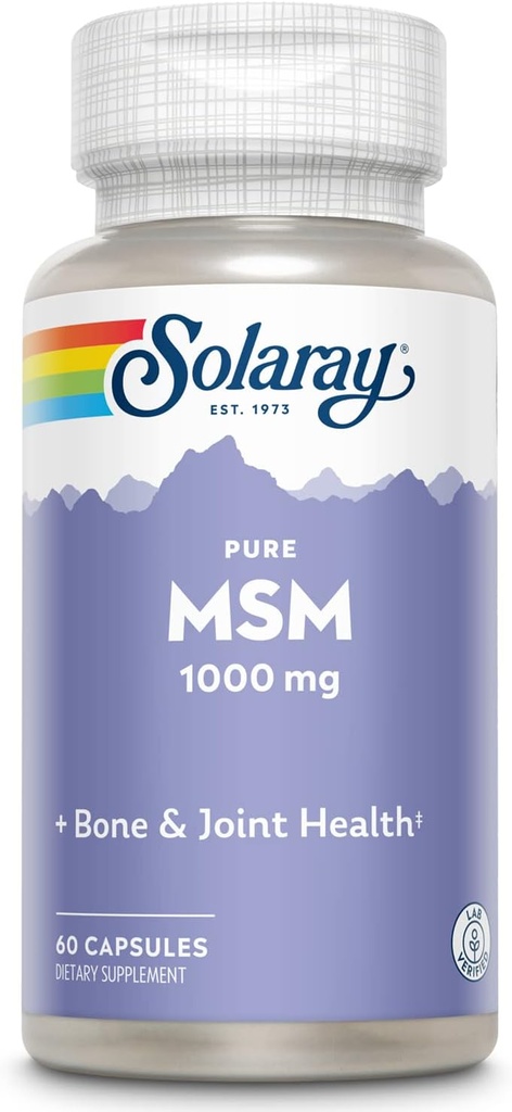 SOLARAY Pure MSM Capsules, 1000 mg, 60 Greve