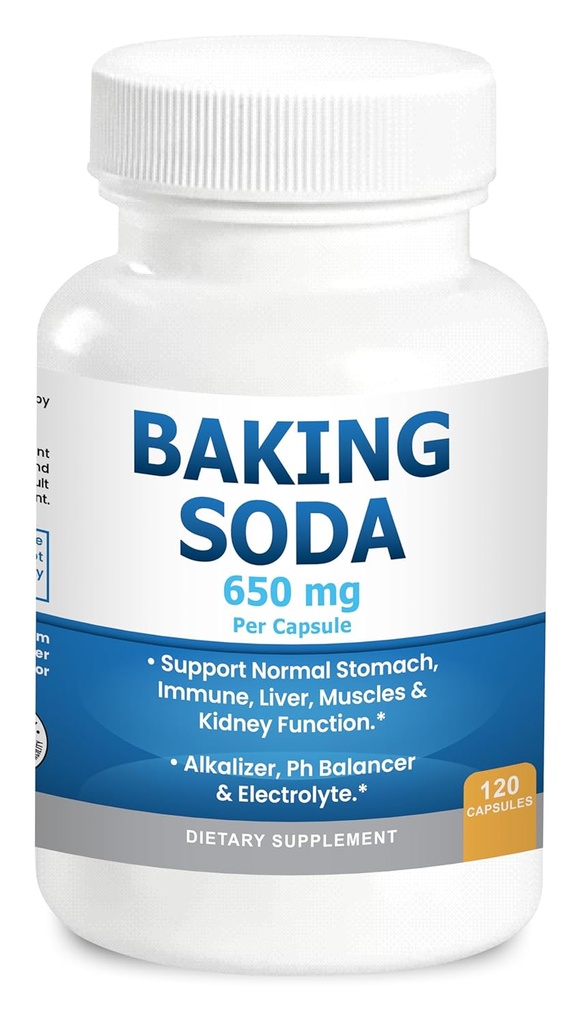 Bagning Soda Kapsler 650mg Pure Bagning Soda Aluminium Gratis Organisk Anvendelse. Naturlig Bagning Soda 120 Caps