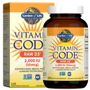 Have of Life Vitamin D, Vitamin Code Raw D3, Vitamin D 2.000 IE, Raw Whole Food D3 Kosttilskud med Chlorella, Frugt, Veggies & Probiotika til ben & immunforsvar, 120 Vegetariske kapsler