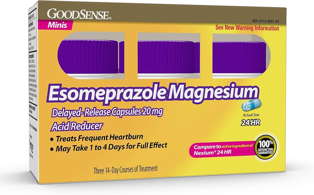 GoodSense Esomeprazol Magnesiumdelayed- Release Mini kapsler, 20 mg, syrereduktion, 42 tal