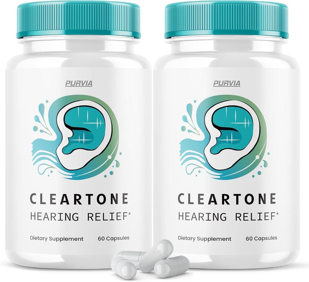 (2 Pack) Cleartone piller - Official Formel - Cleartone Tinnitus hørelse piller, Clear Tone piller hørelse Relief Maksimal styrke Formel Clear Tone Advanced Vitamin supplement (120 kapsler)