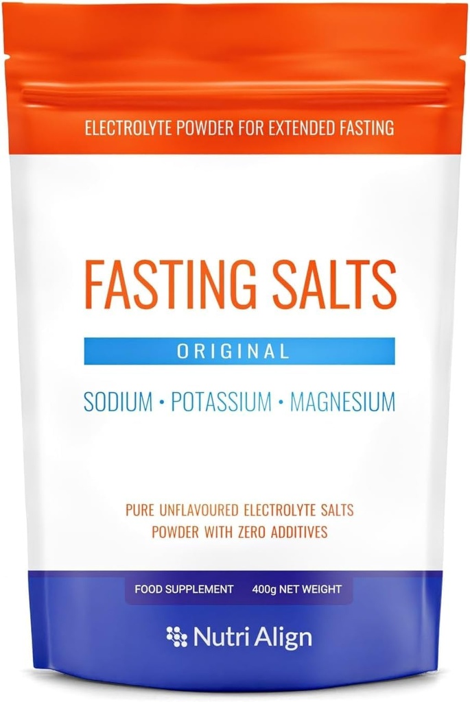 Nutrity- justér faste salte Elektrolyter Pulver: 124; 400g Natriumkalium: Magnesium: Elektrolyter: 124; Pure Unaromatised Electrolytes for Extended and Intermittent Fasting: 124; Sugar Free & Filler Free