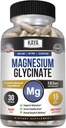 Kaya Naturals Magnesium Glycinate 183mg per Caps, Chelated for Maximum Absorption, Non- GMO, NO Gluten Dairy & Soy, Understøtter muskel og hjerte sundhed 30 Tæl