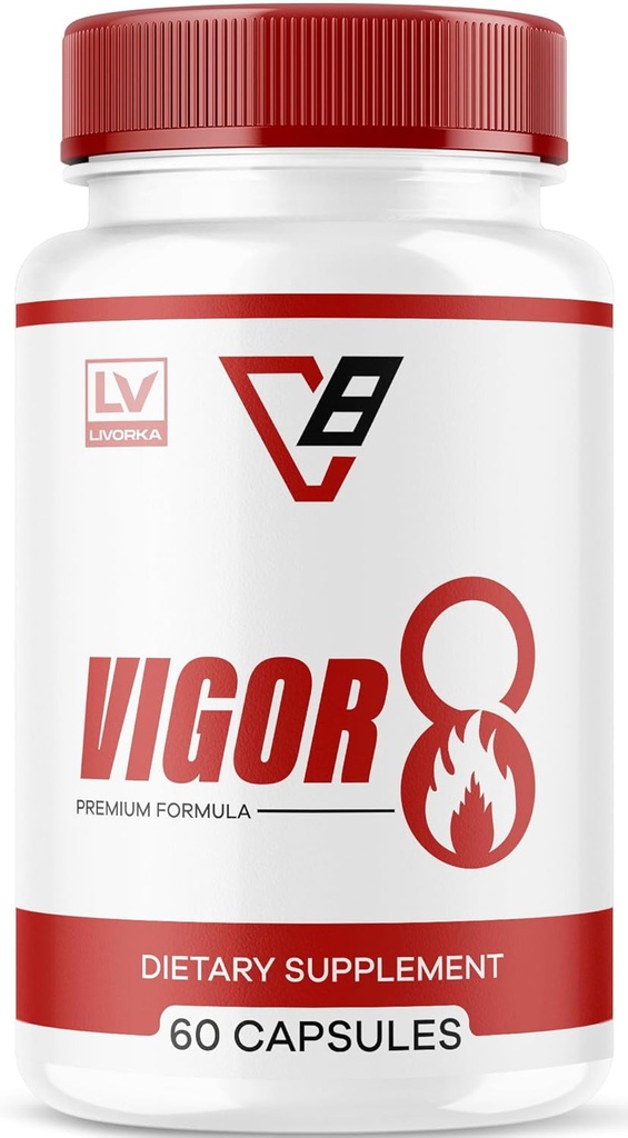 LIVORKA Viger 8 til mænd, Premium Formel, mandlige supplement, 60 kapsler til 1 måned