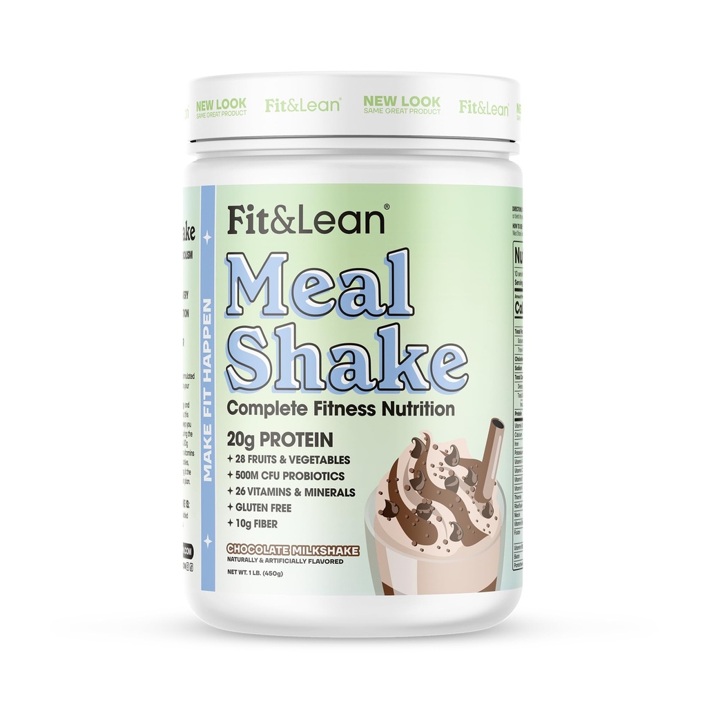 Fit & Lean Meal Shake, Fat Burning Meal Erstatning, Protein, Fiber, Probiotika, Chokolade, 1lb, 10 Servere pr Container