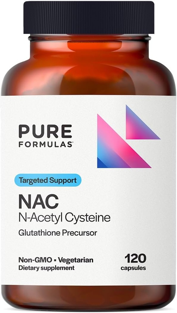PureFormulas N- Acetyl- L- Cystein - NAC supplement Kapsler 900mg NAC, Antioxidant Glutathione Precursor - Detox + Workout Inddrivelse, og immunforsvar - Non- GMO + Vegetarisk supplement -120 Kapsler