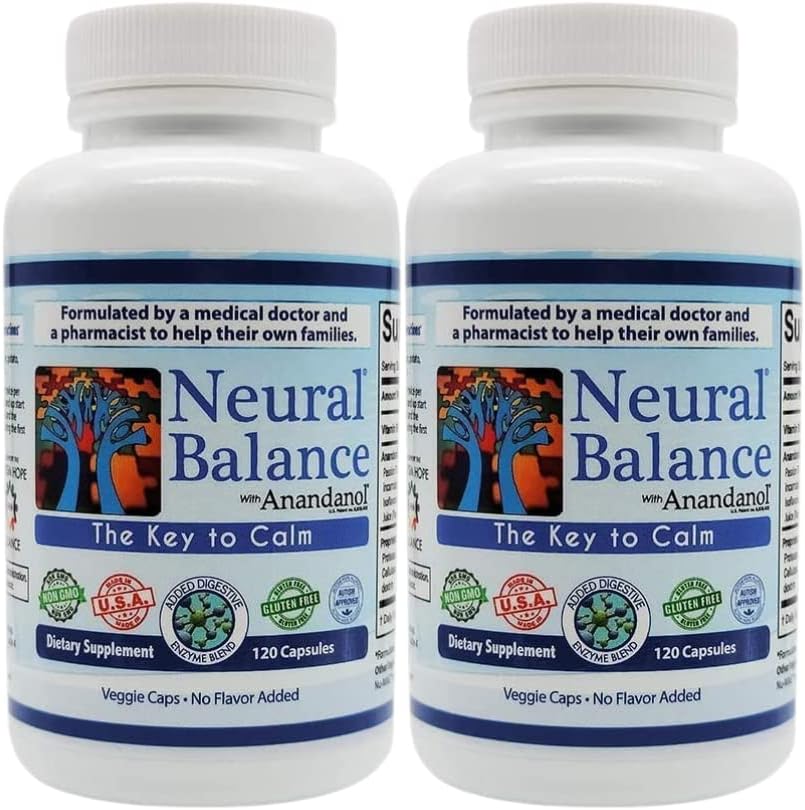 NEURAL BALANCE Anandanol med Proprietær fordøjelsesmiddel Enzyme Blend (kapsler, 2 pakker)