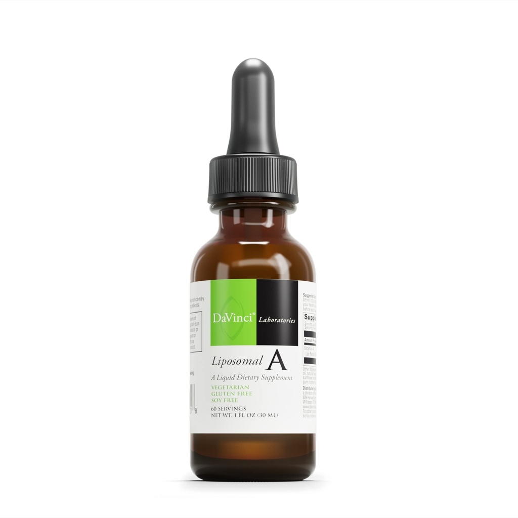 DAVINCI Labs Liposomal A - Liquid Vitamin A Support Bone, Hud, Gut, Vision og immunforsvar * - Glutenfri - 30 ml
