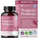 Probiotika til kvinder, PH Balance & Vaginal Health Support, 50 Millioner CFU Per Serve, Gut, fordøjelig & Urinary Tract Care, Lactobacillus & Prebiotics, 60 Kapsler