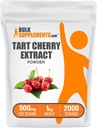 Bulk Supplements.com Tart Cherry Extract Powder - Tart Cherry Supplement, Urte Supplement - Antioxidant Kilde, Gluten Free, 500mg per servering, 1kg (2,2 lbs) (Pack of 1)