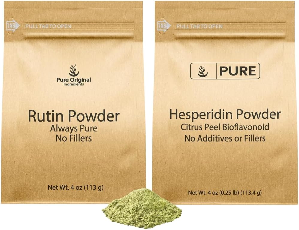 PURE ORIGINAL INGREDIENSER Hesperidin Powder and Rutin Powder Bundle, 4 oz Hver, Altid Pure, Kosttilskud, Lab Verified
