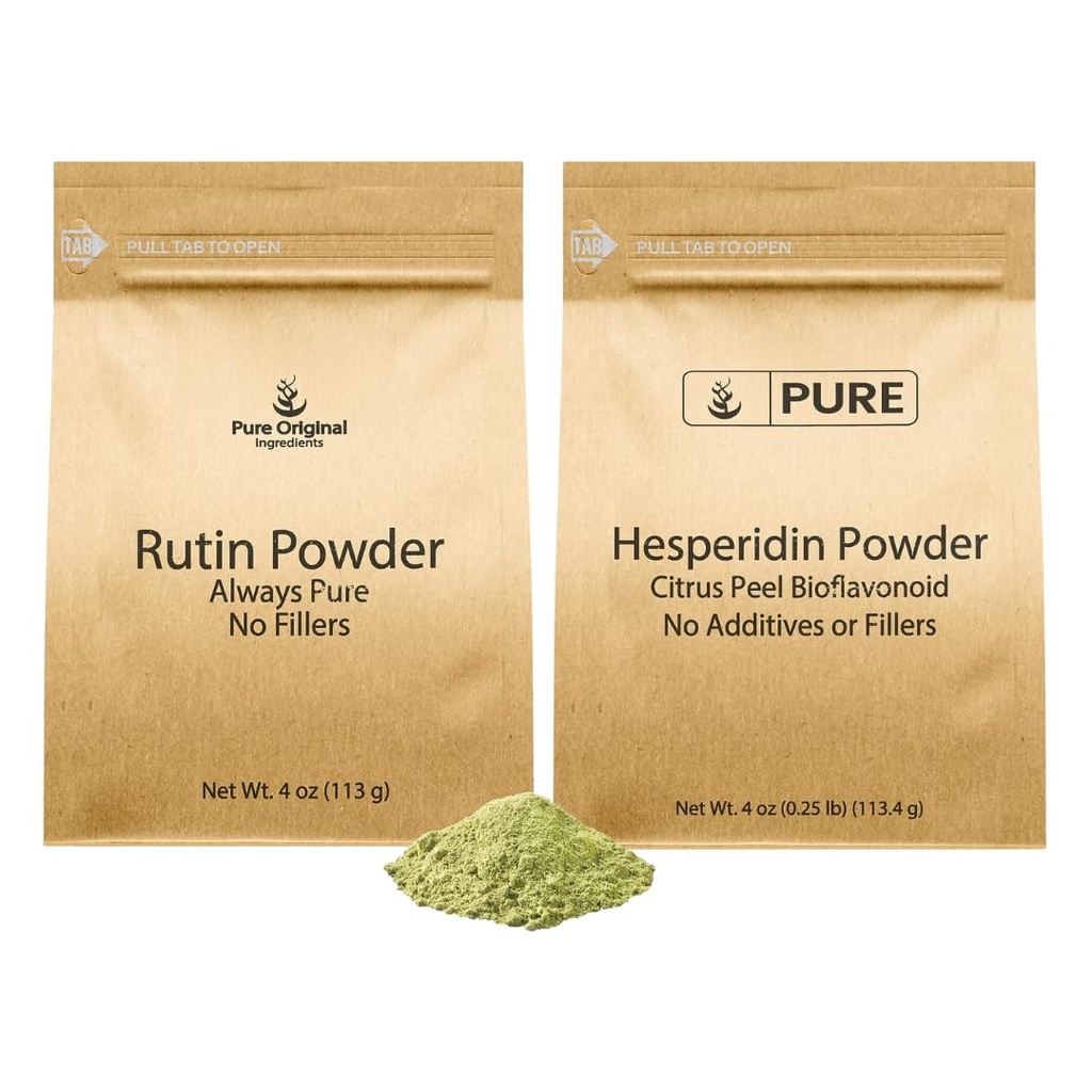 PURE ORIGINAL INGREDIENTS Hesperidin Powder and Rutin Powder Bundle, 4 oz Each, Always Pure, Dietary Supplement, Lab Verified