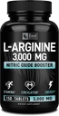 Zeal Naturals L Arginin 300 mg kapsler (150 tabletter á 124; 1000 mg) Maksimal dosis L - Arginin nitrogenoxid supplement til støtte for muskelvækst, vaskulær funktion og energi - nitrogenoxid booster