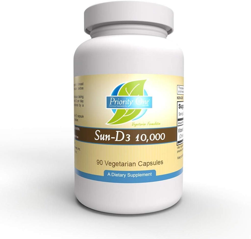 Prioriteret en Vitamin Sun D3 10.000 90 Vegetarkapsler - Den mest biotilgængelige form for D-vitamin (cholecalciferol). *