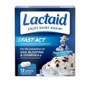 Lactaid Fast Act Lactose Intolerance Relief Caplets med Lactase Enzyme at forhindre gas, Bloating & Diarré På grund af laktose sensitivitet, Ideel til rejser & On- The- Go, 12 pakker med 1-greve