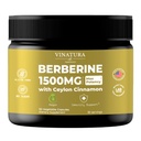 VINATURA Berberine 1500mg - Berberine tillæg med Ceylon kanel, Max Potency Berberine HCL - 90 kapsler