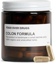 Food Over Drugs Colon Formel - Advanced Colon Cleanse Herbal Blend med Cascara Sagrada, Psyllium Husk, Mælkebøtte, Ingefær og Marshmallow - Plant- baseret fordøjelsesstøtte supplement [60 ct]