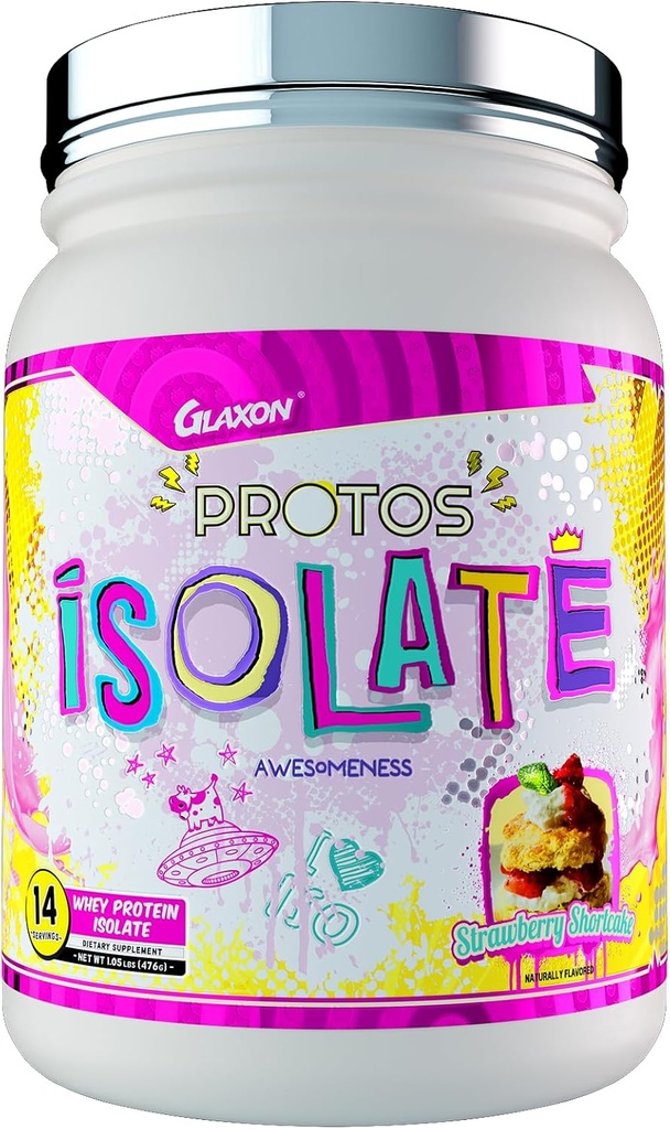 Glaxon Protos Iso - Whey Protein Isolate for Muscle Recovery - Jordbær Marie