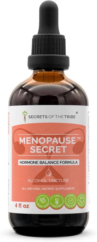 Secrets of the Tribe - Menopause Secret, Herbal Supplement Blend Drops Alkohol Liquid Extract, Hormone Balance Formel (4 fl oz)
