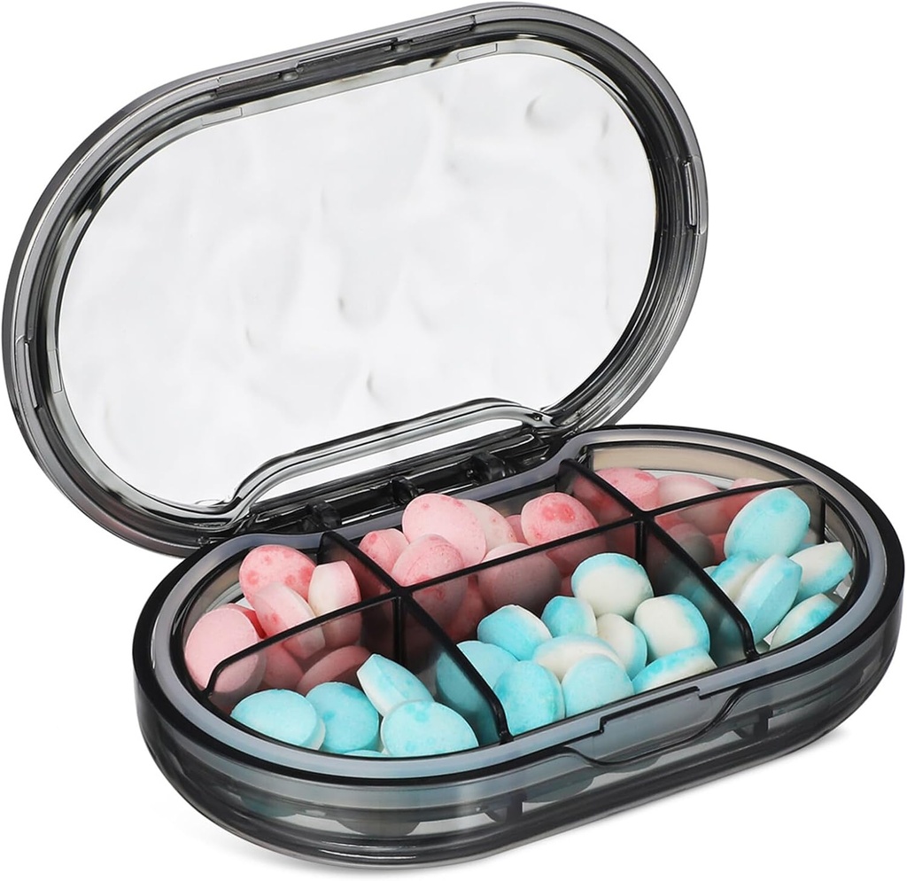 Portable Medicine Case Compact Pill Organizer med flere kompartmenter til rejser Lightweight Design Sealed Protection Stilfuld vand ripple udseende til daglig brug og smykker opbevaring