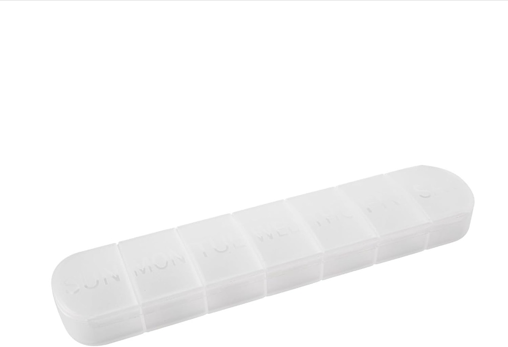 Ugentlig Pill Organizer, Stor 7 dages Vitamin sag Reminder, Matte White, Daily Medicine Box, AM PM Capsules Dispenser Container for Medication, Nutritional Supplement, Fish Oil, Tablets, Gla