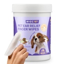 HICC PET Ear Renere Fingerservietter til hunde & katte, Vet- Anbefalet hund Ear Infektion Behandling til lindring Kløe & Inflammation, Fjern Wax, Dirt & Stop Smelly, Non- Irriterende, 50ct (kokos stift)