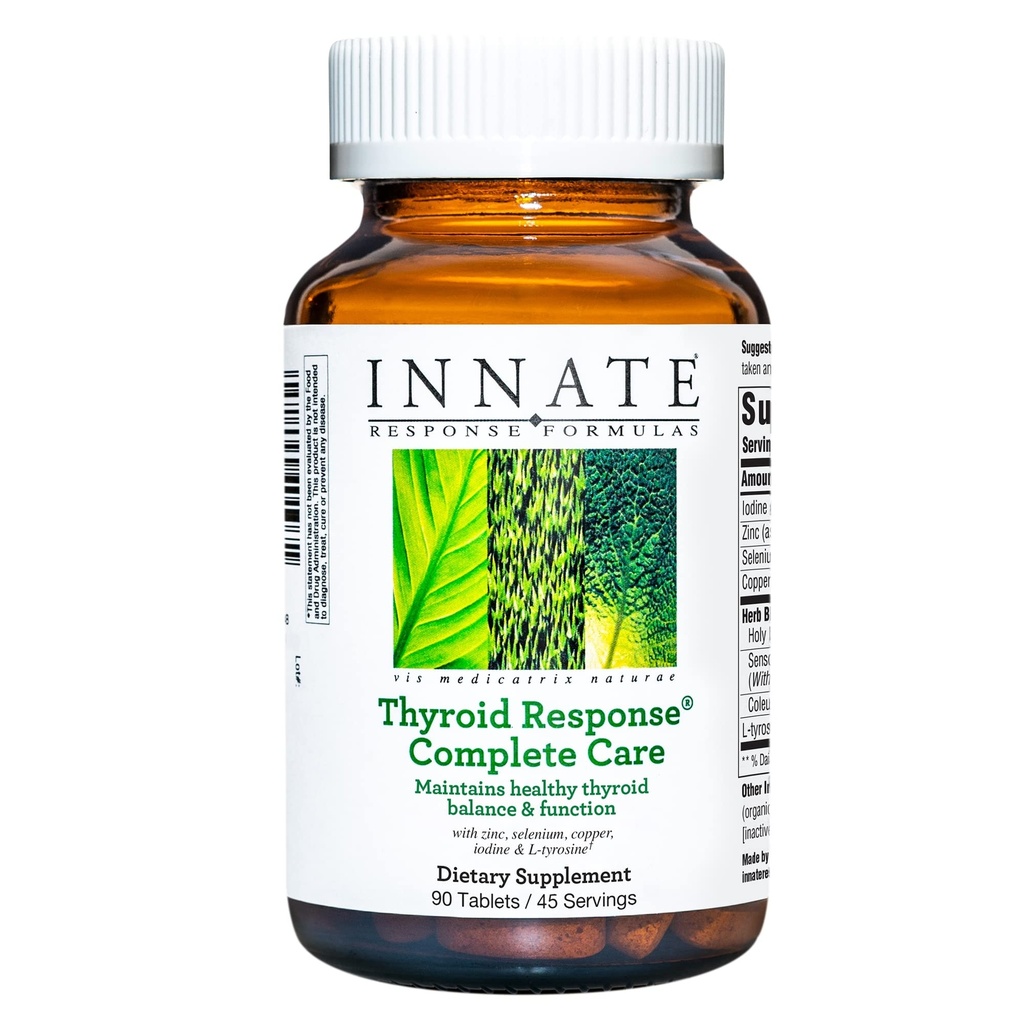 INNAT Response Formulas Thyreoidea Response Complete Care - Made With Ashwagandha - Beholder optimal thyreoideabalance og funktion - Vegetarisk, Gluten- Free, Non- GMO - 90 tabletter (45 servere)