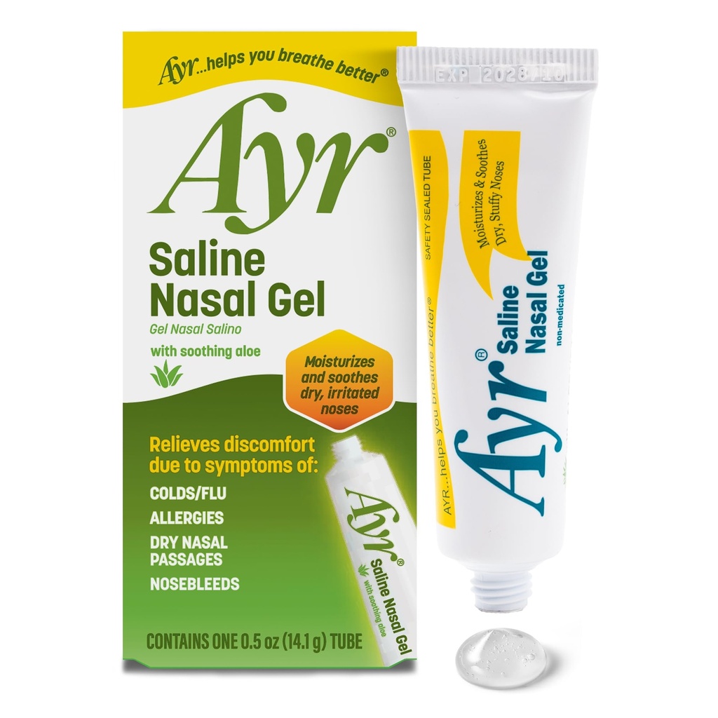 Ayr Saline Nasal Gel, Med beroligende Aloe, 0,5 Ounce Tube (Pakning med 1)