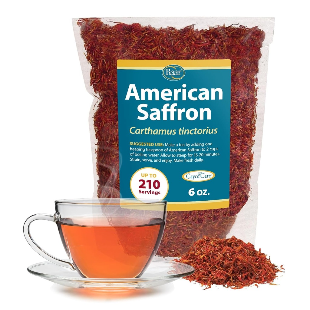Baar Produkter - Amerikansk Saffron Herbal Tea - Fordøjelseshjælp & Intestinal Cleansing, Hjælper Relieve Psoriasis, Eczema, Dermatitis - Doctor- Anbefalet - 6 oz