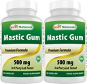 Bedste Naturals 2 Pack Mastic Gum Kapsler 500 mg - 60 Tæl - (Non-GMO) (Gluten Free) - fremmer sund mave & Duodenal sundhed - (Total 120 Kapsler)