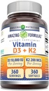 Amazing Formulas Vitamin D3 10000 IE med vitamin K2 200 Mcg