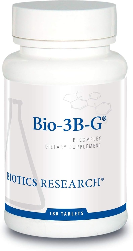Bioetik Forskning Bio- 3B- G Vitamin B Complex, Vitamin B Complex supplement til stress, energi og binyrerne sundhed gluten Gratis supplement 180 tabletter