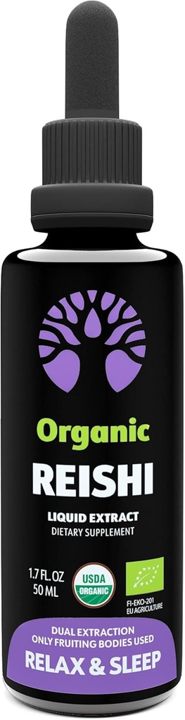 LOOV Organic Reishi Mushroom Supplement - 50 Servering - Fruiting organer Kun - Sove og immunforsvar