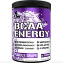 EVL BCAAs Aminosyrer Powder - BCAA Energy Pre Workout Powder for Muscle Recovery Lean Growth and Endurance - Rehydrating Post Workout Recovery Drik med naturlig koffein - Furious Grape