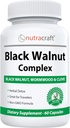 Nutracraft Black Walnut Detox Cleanse Supplements 124; Black Walnut, Wormwood, Clove, PAU D 'Arco, Pumpkin Seed, Hvidløg, Zinkcreme 124; Intestinal Guard for Humans
