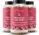 Glow prænatale vitaminer til kvinder 3- Pack Bundle - 20-in-1 Vital Nutrients for Sund Graviditet og Føtale Udvikling - Folinsyre & Vegan DHA For Baby 's Growth & A Komfortabel Graviditet - 180 Kapsler