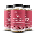 Glow prænatale vitaminer til kvinder 3- Pack Bundle - 20-in-1 Vital Nutrients for Sund Graviditet og Føtale Udvikling - Folinsyre & Vegan DHA For Baby 's Growth & A Komfortabel Graviditet - 180 Kapsler