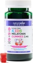 NatureWise Kids Melatonin 1 mg Sugar- Free Gummies for Children Age 4 & Up - Non-Habit Danning Sleep Aid - Strawberry Flavored - Vegan, No Gluten, Non- GMO - 60 Greve [2 - Måned Supply]
