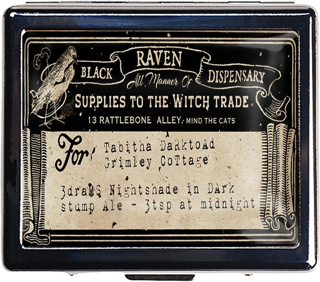 Sølv Vintage Pill Box 7 Dag Metal Pill Box med spejl og 8 kompartmenter Cute Travel Pill Organizer til Purse (Vintage Label)