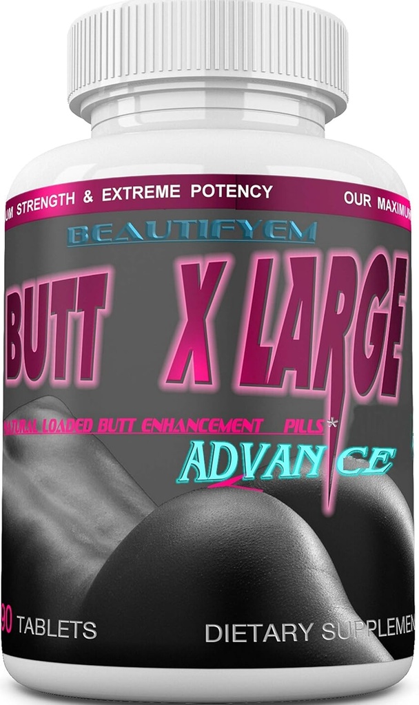 Butt X- Large Advance Butt Udvidelsen, Booty Enhancement. Butt Enhancer Pills. Hurtige buede større glans. 90 Tabletter (Ikke en Butt Cream)